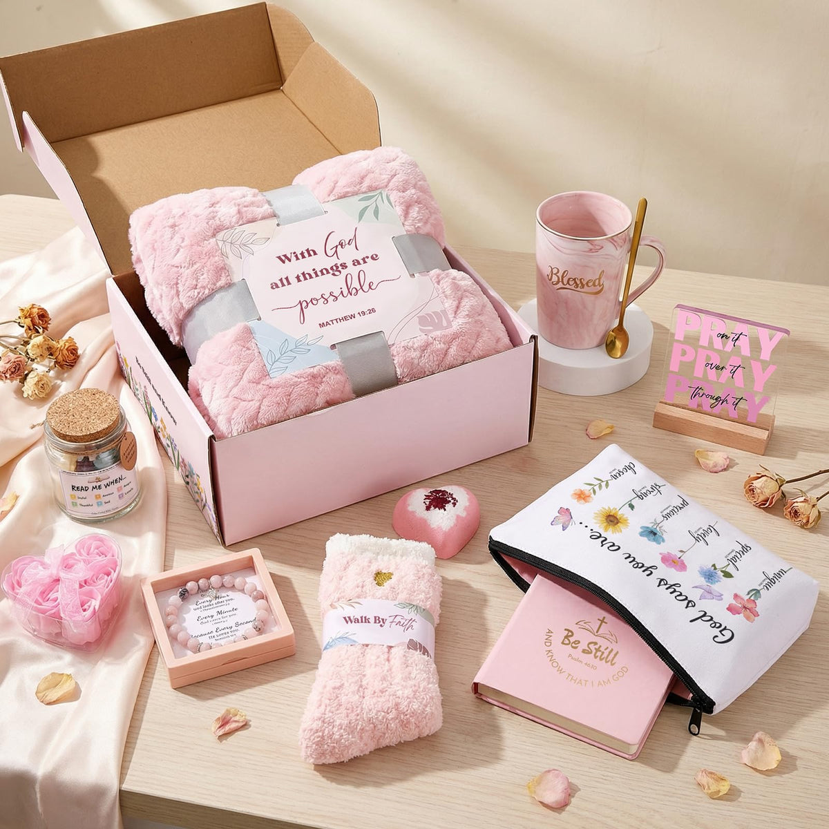 Religious Gift Basket with Blanket M129218