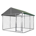 Large Outdoor Dog Kennel with Roof, Heavy Duty Galvanized Steel, 10'x10' Lockable L231