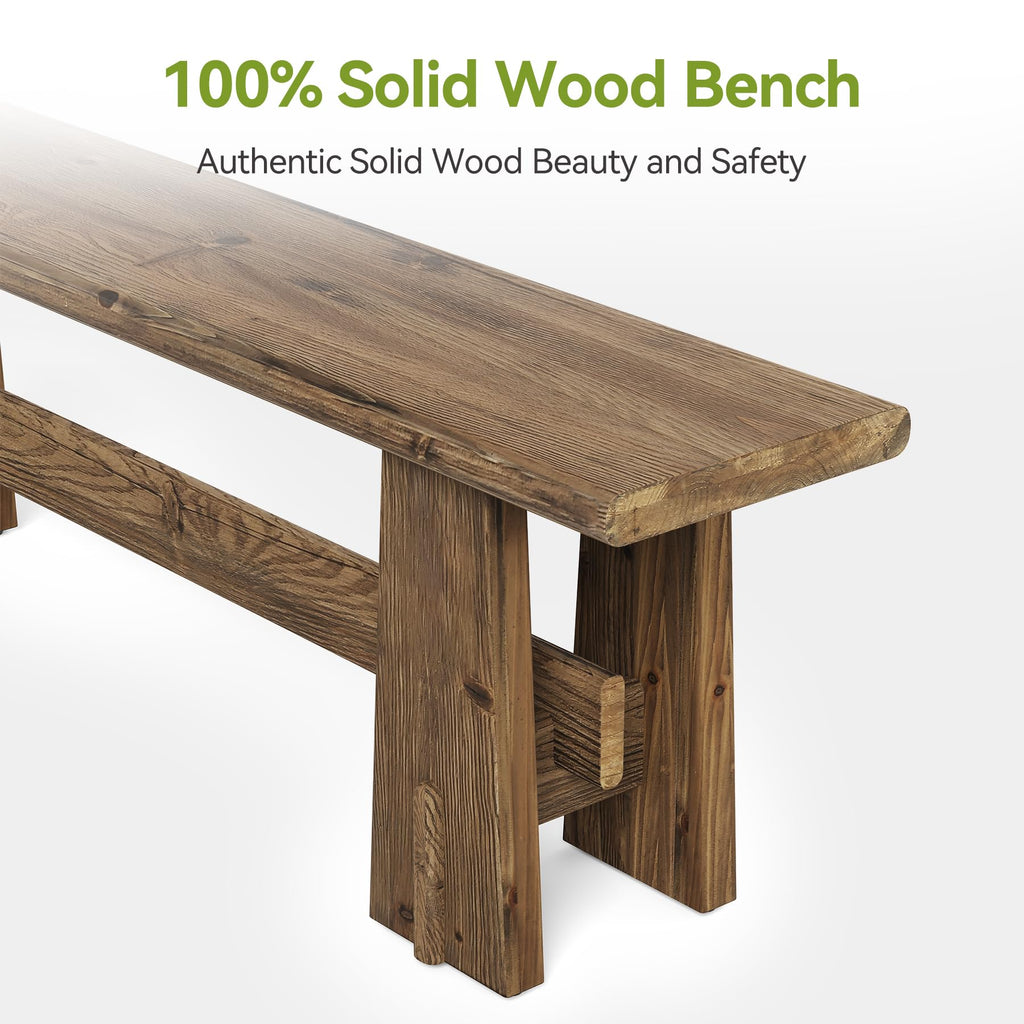 59" Solid Wood Bench S745