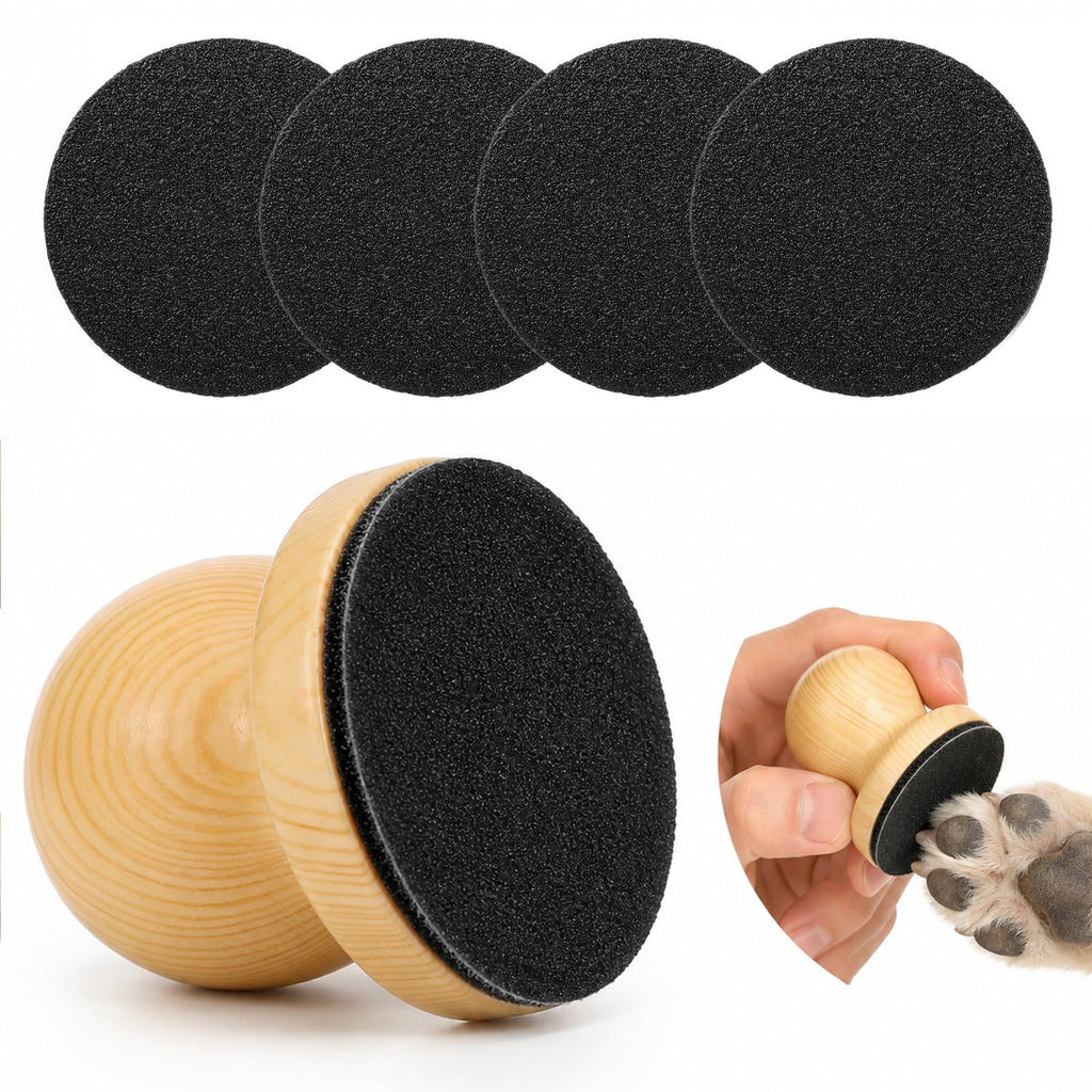 Wooden Dog Nail File Grinder with 4 Sanding Pad R32279