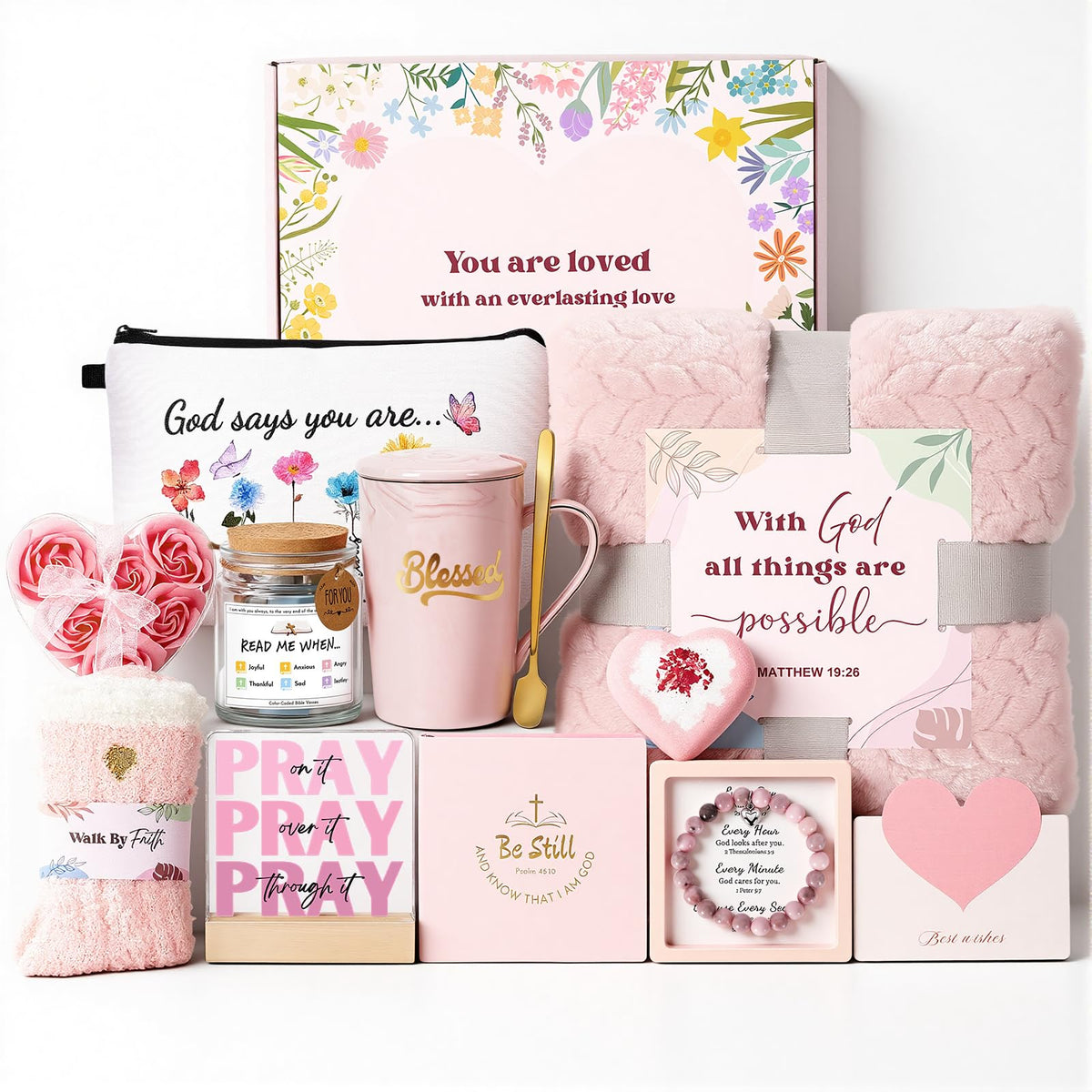 Religious Gift Basket with Blanket M129218