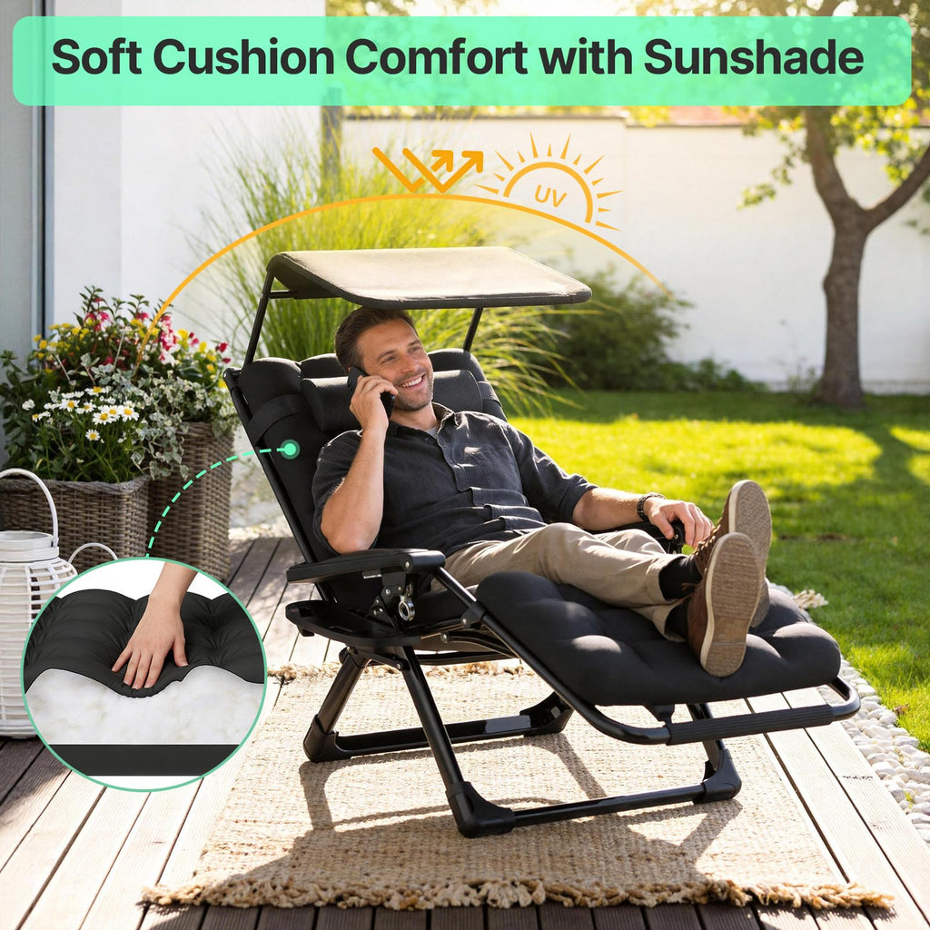 Zero Gravity Reclining Camping Chair with Canopy W7766