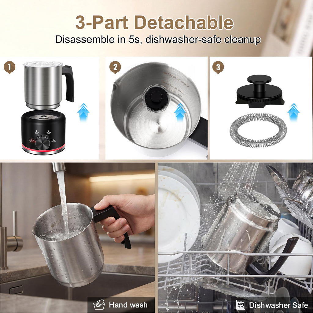 Black Electric Milk Frother and Steamer C87868