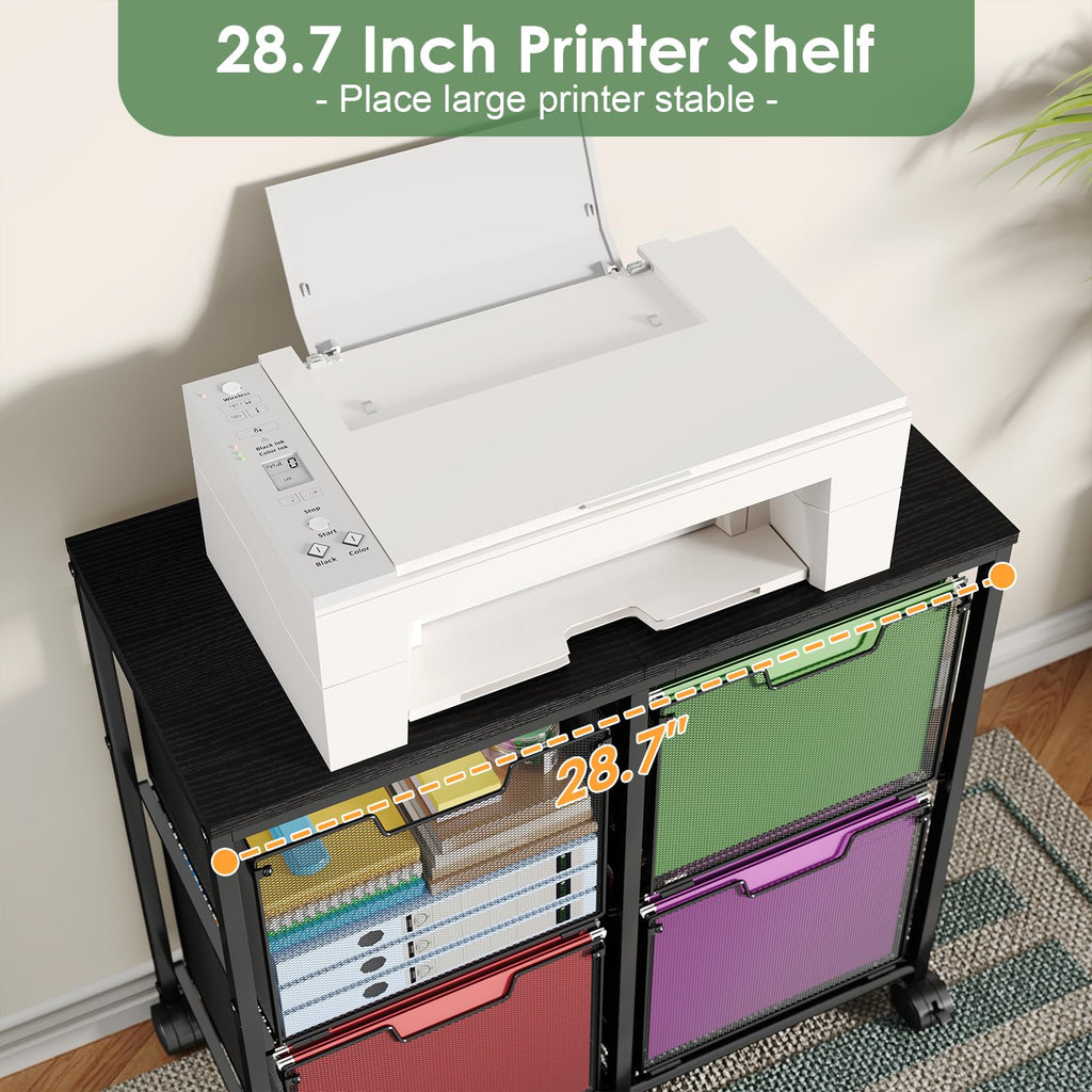 Black 4 Drawer Mobile File Cabinet R93332