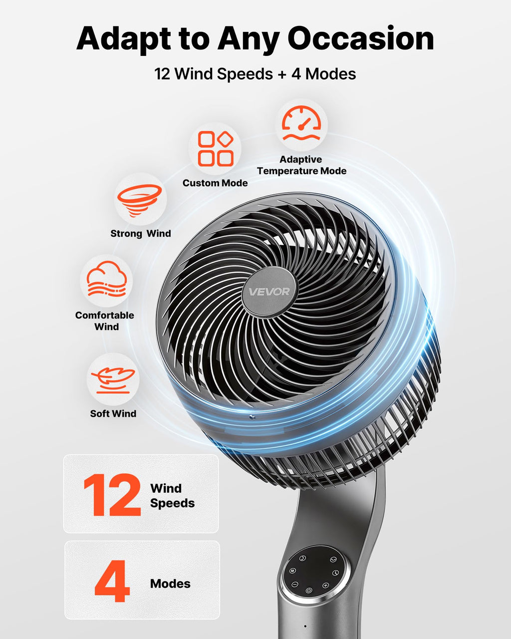 9-Inch Oscillating Pedestal Fan with Remote Control D1177