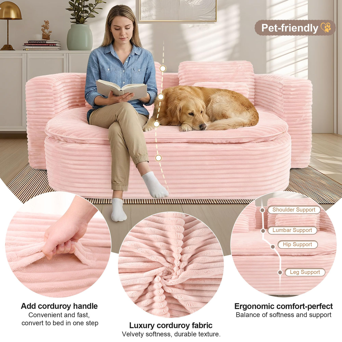 75'' Folding Sleeper Sofa Bed L337573