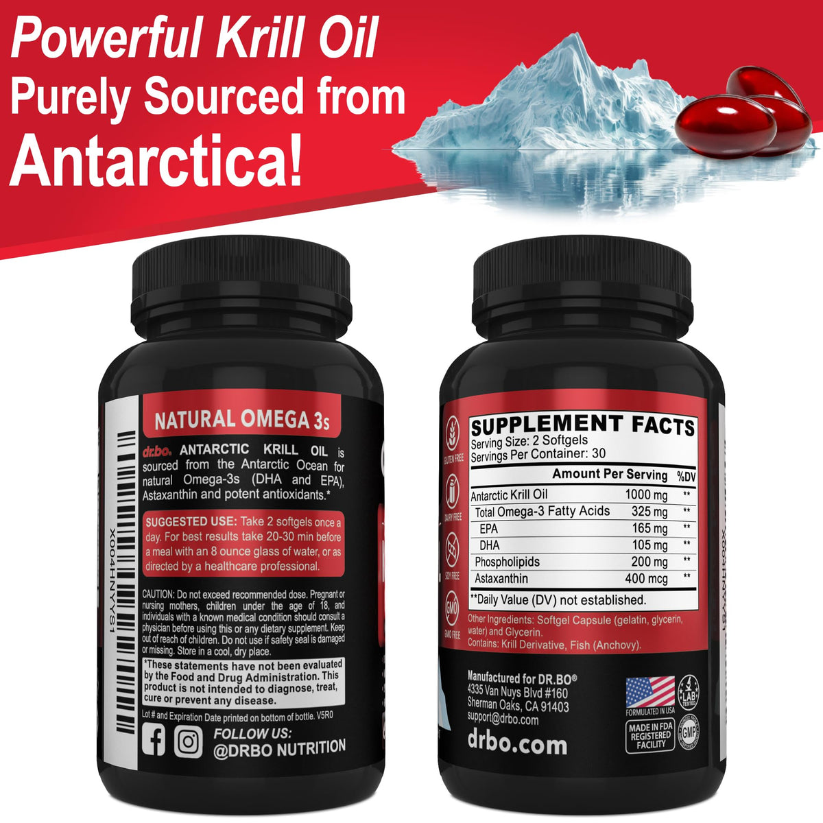 Krill Oil Omega 3 500mg 60 Softgels L625