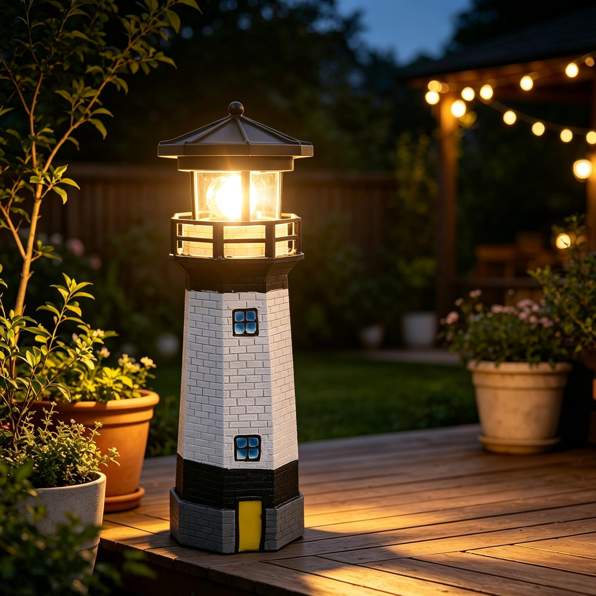 Solar Lighthouse Rotating Beacon Light Z78008