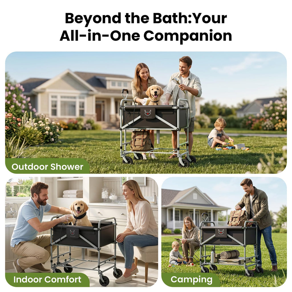 Foldable Dog Bath Cart with Brake R9678