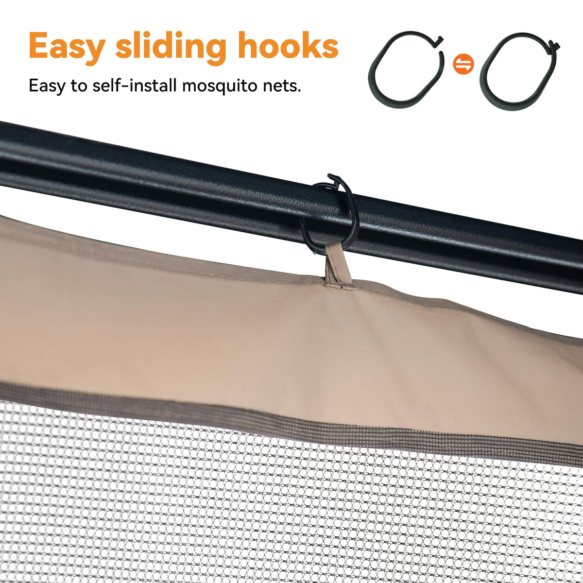 Outdoor Gazebo Mosquito Netting Replacement 4-Panel Sidewalls 11' x 13' P48405