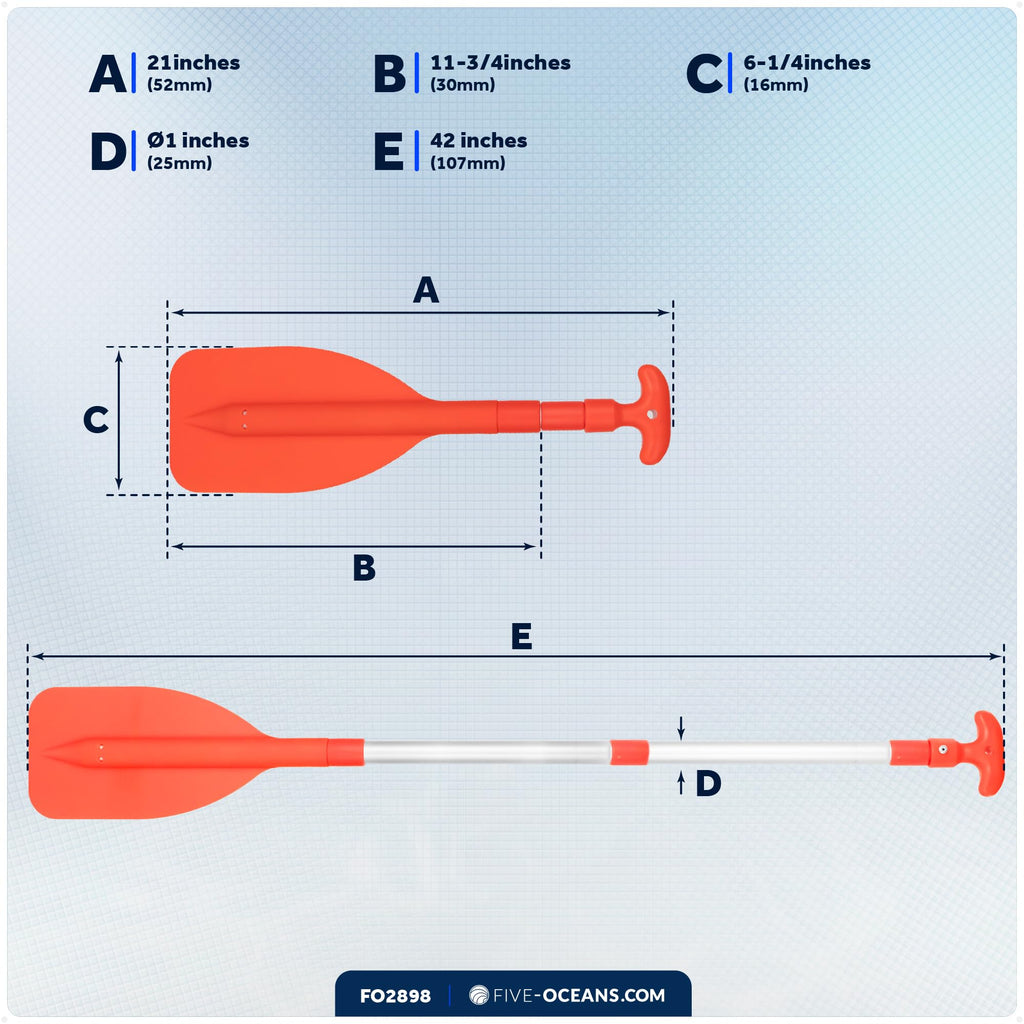 Telescoping Floating Orange Boat Paddle F516