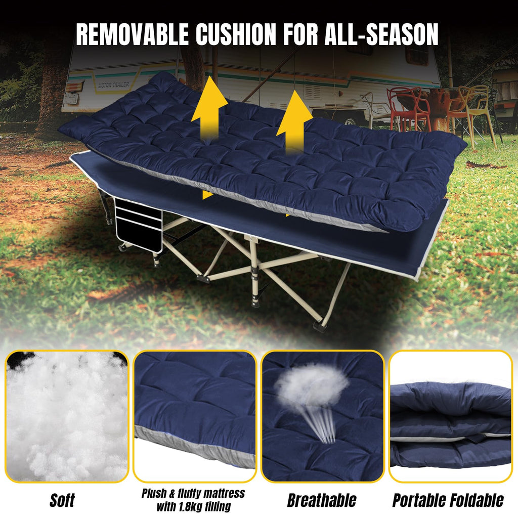 Folding Camping Cot with Removable Mattress and Carry Bag B414868