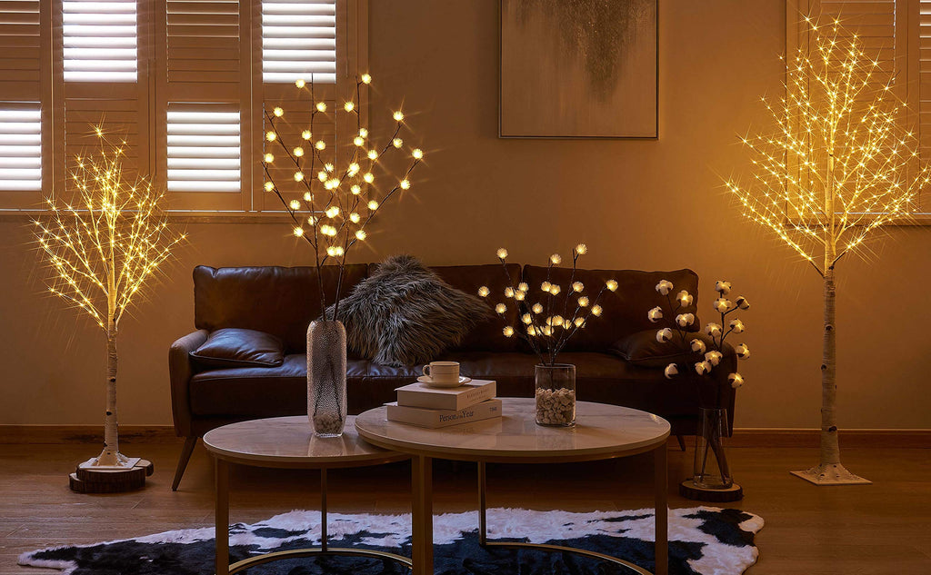 Lighted Birch Twig Tree with Fairy Lights 4FT 200 LED Q448279