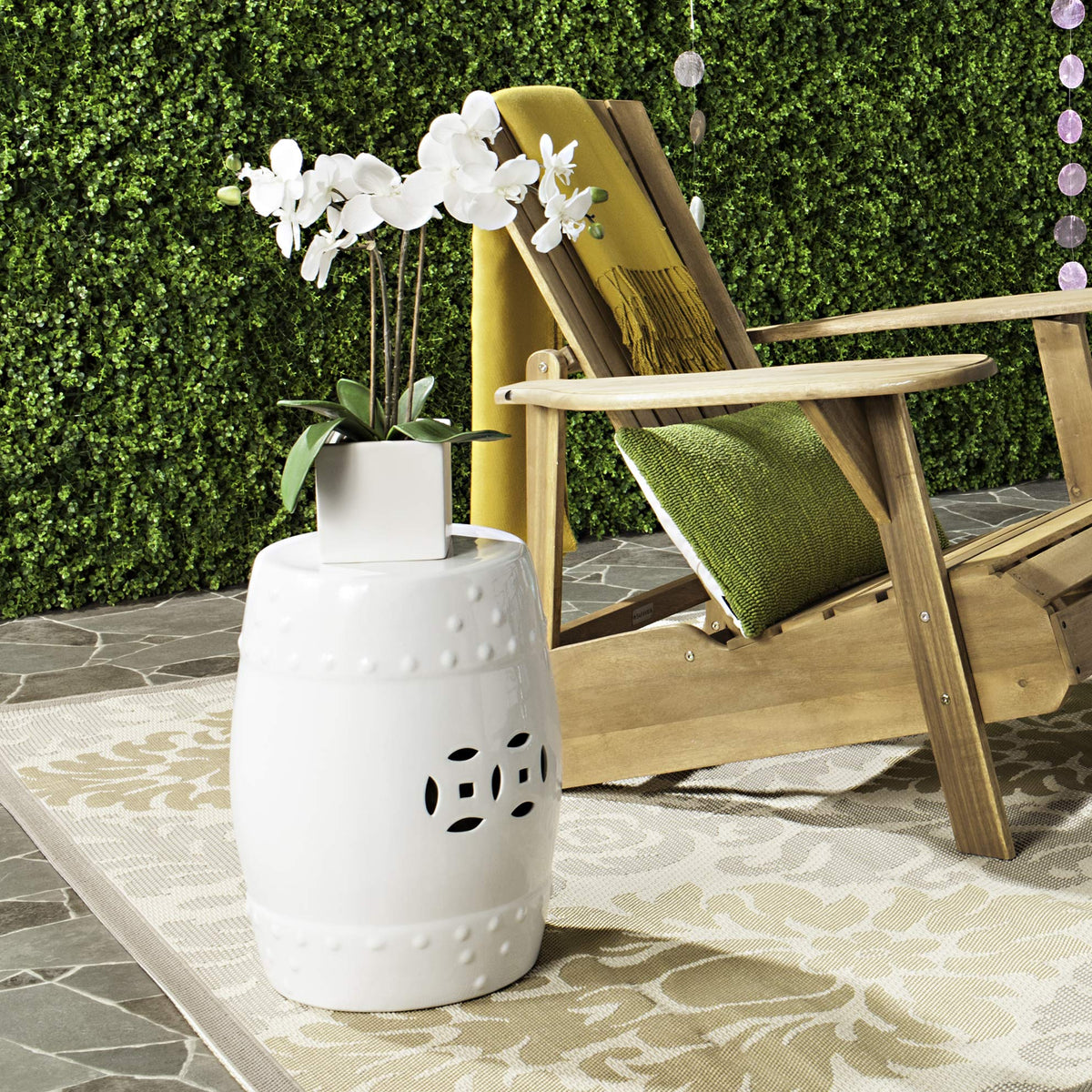 White Ceramic Garden Stool M681039