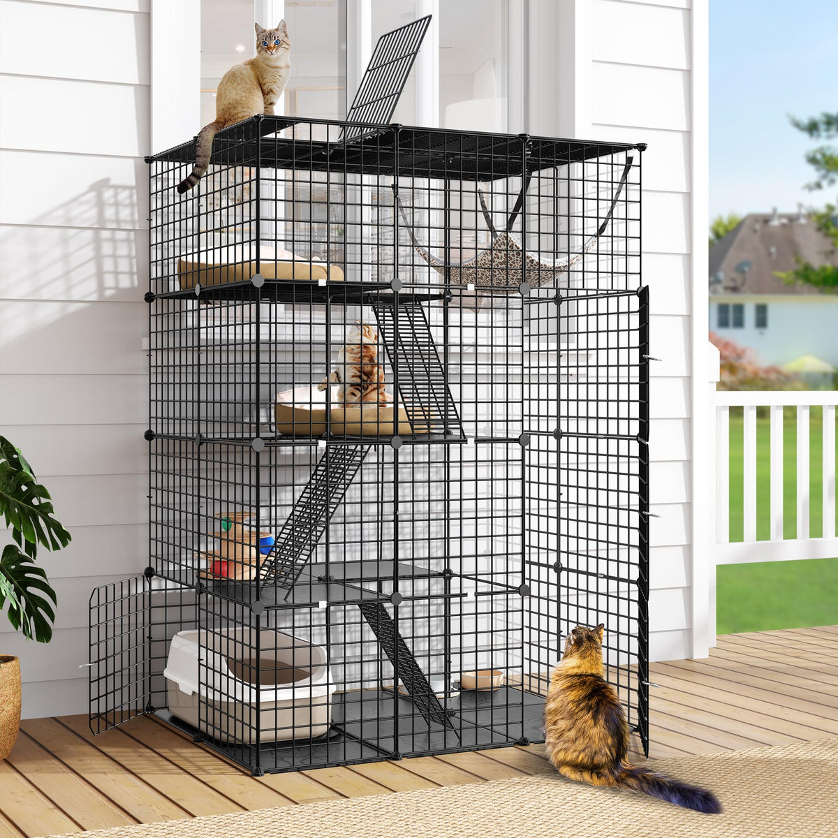 4 Tier Cat Cage Indoor Enclosure Q620