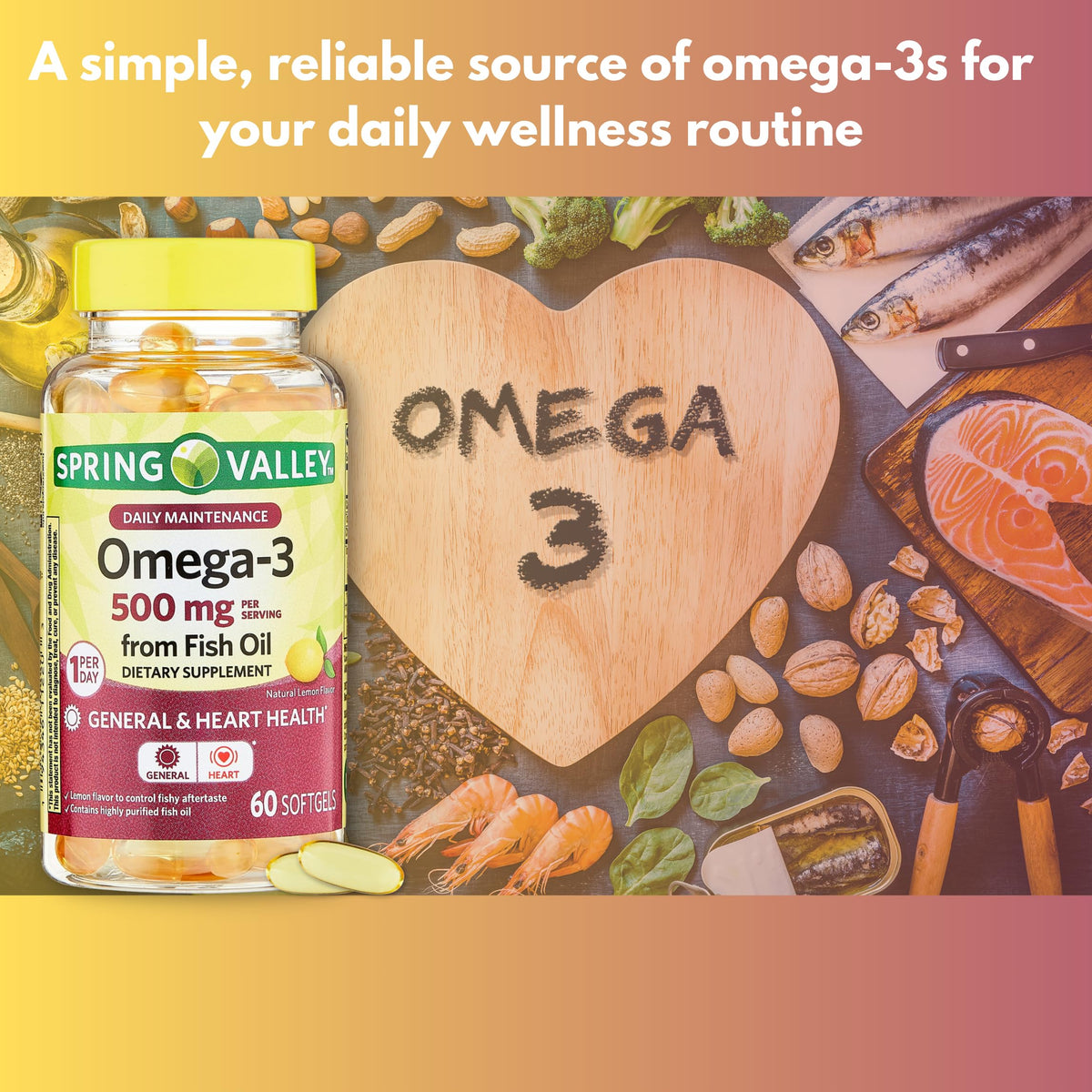 Omega 3 500mg Fish Oil Softgels 60 Count C86202