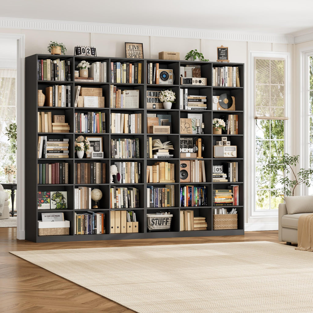 86" Triple Wide Black Bookshelf and Bookcase H364