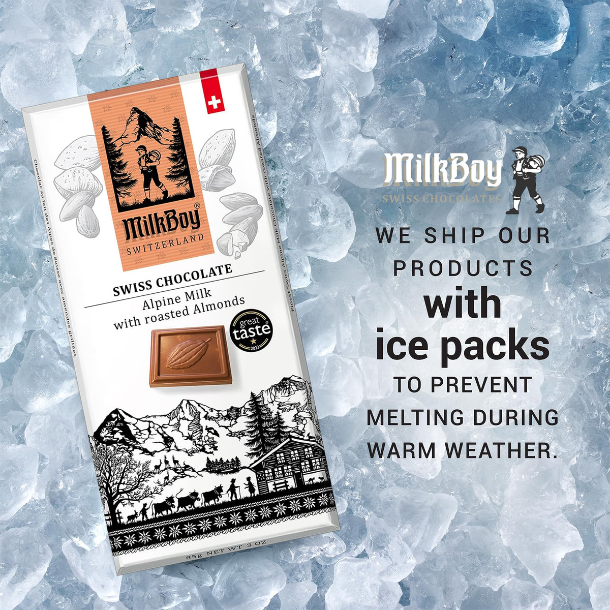Milk Chocolate Bar with Almonds 3 oz 2 Pack R12472