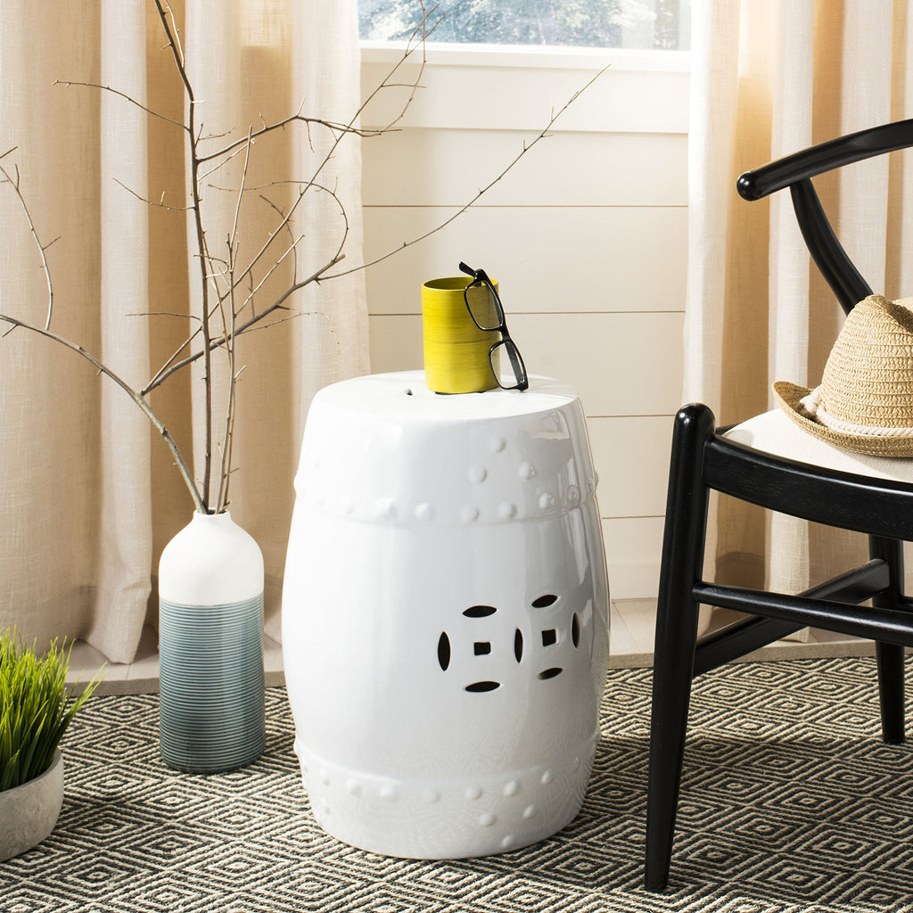White Ceramic Garden Stool M681039