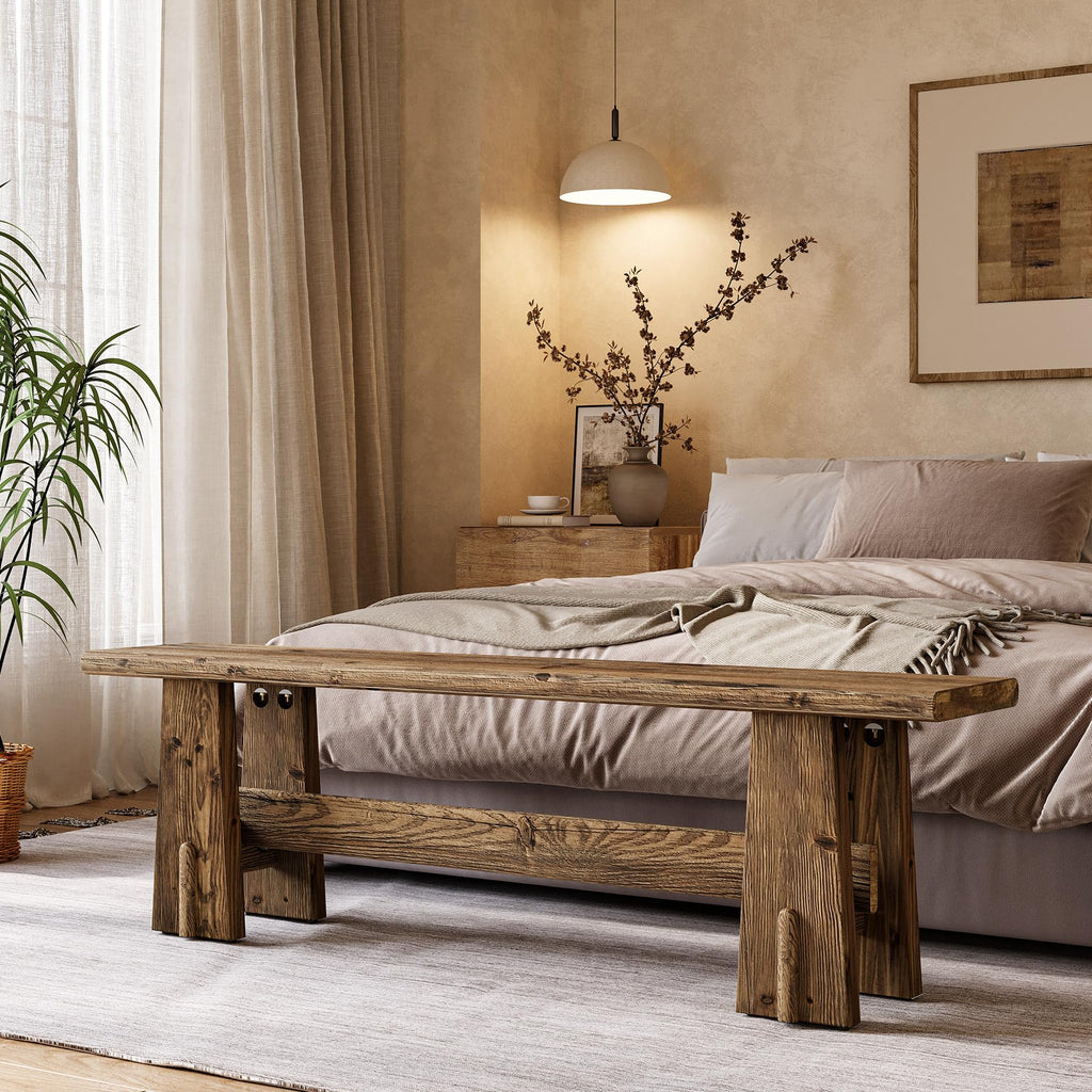 59" Solid Wood Bench S745