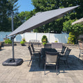 Light Grey Patio Umbrella with Base 10' x 10' E3749
